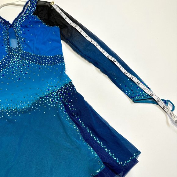 New Figure Skating Dress Size 12 (7~10T) with Hair Scrunchies 125~135cm - Picture 9 of 9